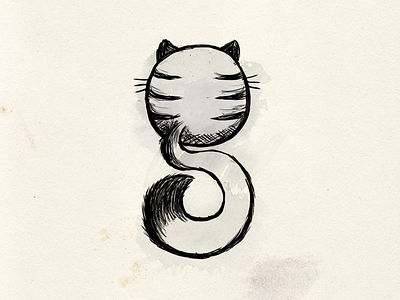 "G" de Gato Gordo cat drawing g gato illustration letter lettering lineart sketch type typography wacom