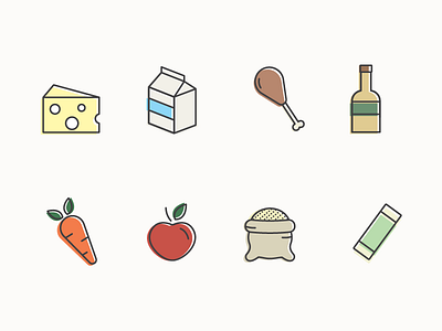 Food Icons (work in progress) flat food guide health icon iconset nutrición nutrition nutritionist nutriólogo set wip