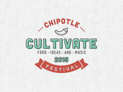 Chipotle Cultivate Festival (personal project) branding chipotle cultivate festival food ideas lineart lines logo music