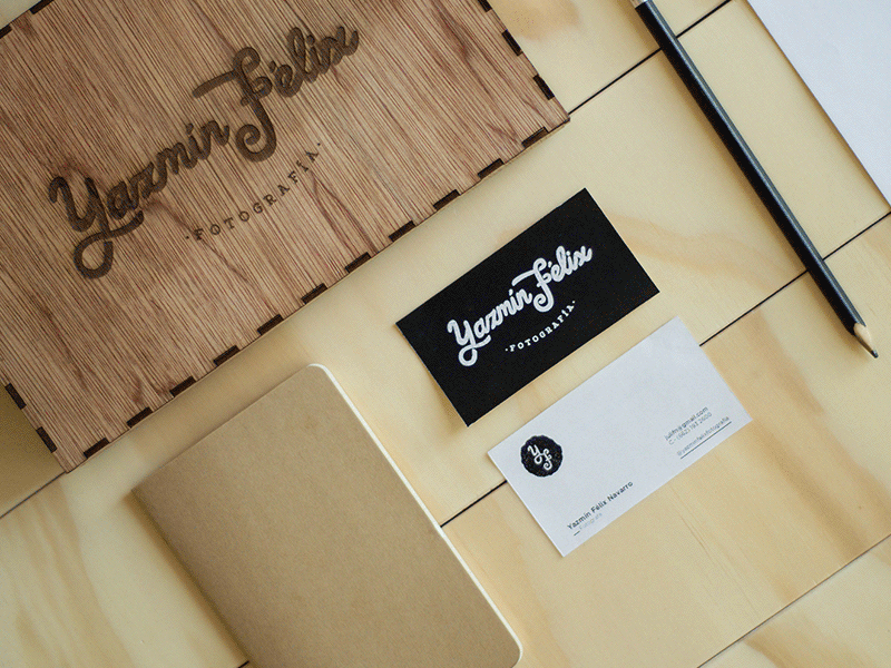 Yazmín Félix // Branding brand branding identity logo logotype madebyborn photographer photoshoot rustic stationery texture wood