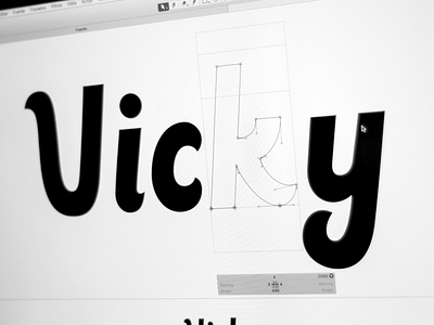 Vicky custom type brand branding custom type font glyphs logo madebyborn process type typography wip