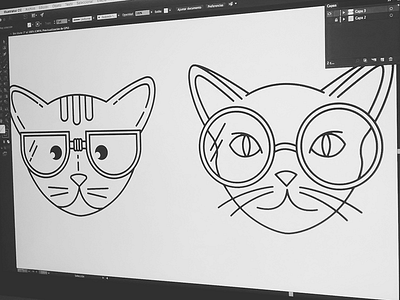 Nerdy cats. animal cat character doodle drawing glasses illustration illustrator kitten lines madebyborn vector