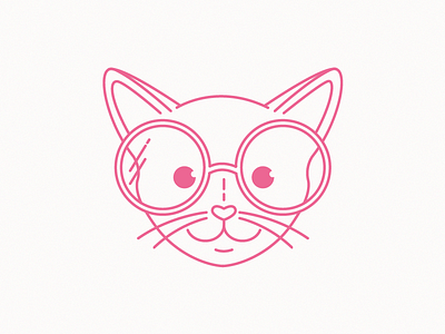Yaz. animal cat glasses illustration illustrator kitten lines madebyborn vector