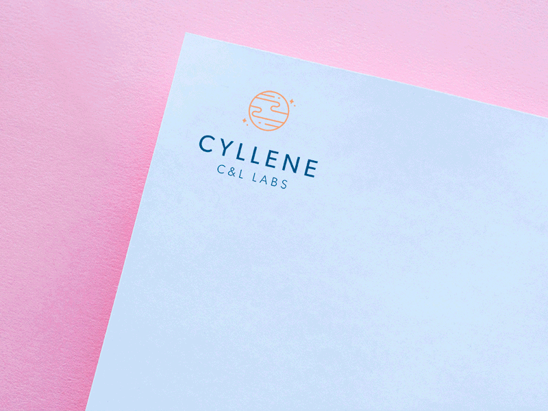 Cyllene Labs (stationery) brand branding business cards clean logo madebyborn planet stationery