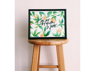 CMBYN art call me by your name hand drawn hand painted leafs lettering movie paint painting practice watercolor