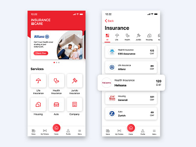 Insurance App clean app creative flat design icon insurance app mobile app mobile app design onboarding ui ux