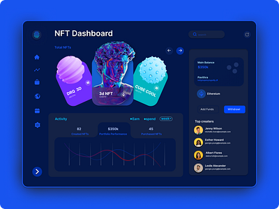 NFT Dashboard UI advance ui app branding dashboard design graphic design illustration interaction design logo nft dashboard ui visual design
