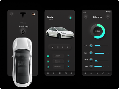 Tesla Car App Ui advance ui app branding dark ui design graphic design illustration interaction design logo tesla app tesla car app ui tesla dark ui tesla ui ui visual design