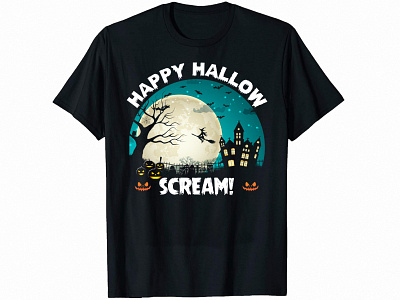 HAPPY HALLO SCREAM halloween t shirt typography typography t shirt