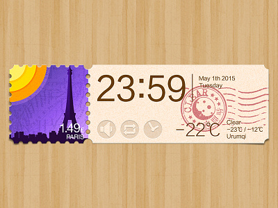Weather app: Paris building calendar city eiffel map paris plugin postmark stamp sun tower weather