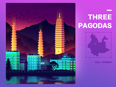 Chinese Pagodas : Three Pagodas