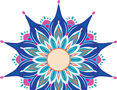 Colored mandala colored mandala design illustration photoshop