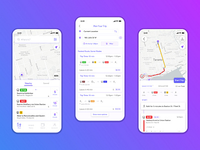 Transit App information design navigation ui