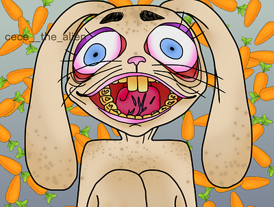 Bunny Boi artist bunny digital art gore graphic design horror scary traditional art