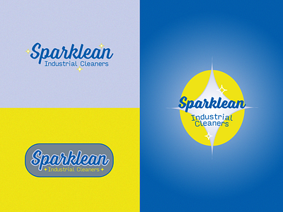 Sparklean - Industrial Cleaners Logo Variations branding clean clean logo cleaners logo cleaning cleaning company logo cursive cursive logo design diamond industrial logos lettering logo design logos sparkle star typography vector