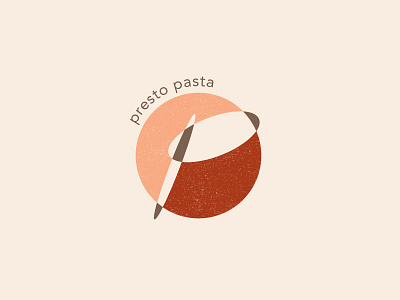 Presto Pasta Logo abstract abstract logo illustration logo minimal p p logo texture tri color