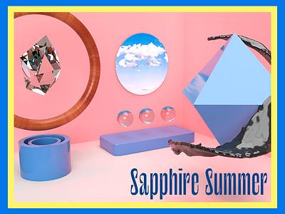 Sapphire Summer 3d c4d dimension graphicdesign logo photo render scene surreal surrealism typography uiux website