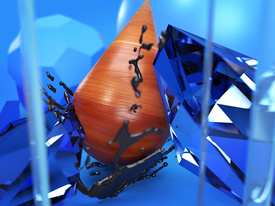 Blue Crystals 3d abstract c4d dimension geometric graphicdesign render scene surreal surrealism uiux website