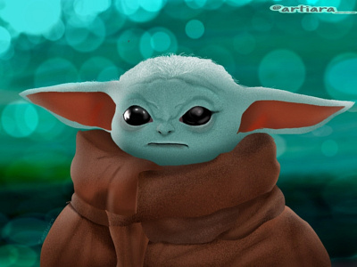 Digital Illustration of Baby Yoda