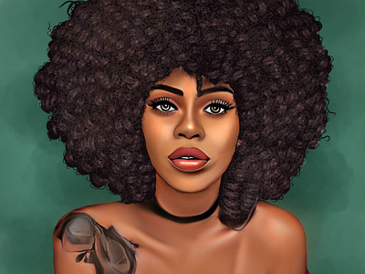 Digital realistic portrait illustration african portrait blackwomen portrait character illustration digital art digital illustration digital portrait portrait realistic portrait