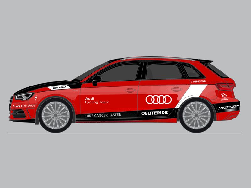 Audi Cycling Team A3 Wrap Concept for Obliteride a3 audi audi cycling team car obliterate vehicle wrap