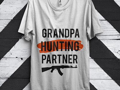 Grandpa hunting partner t-shirt design,  hunting t-shirt
