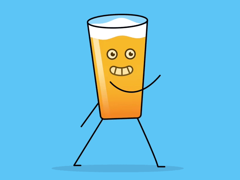 Full Pint after effects animation beer character illustration illustrator motion motion design walk cycle