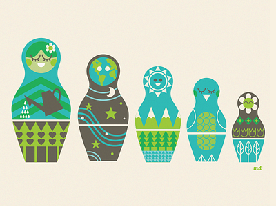 Mother Earth earth day matryoshka mother earth nesting dolls sketch dailies