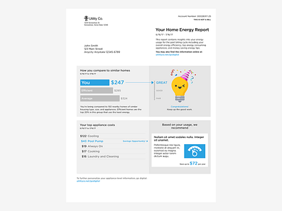 Bidgely Home Energy Report branding illustration print product design