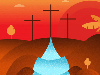 Rivers of living water design flat illustration vector