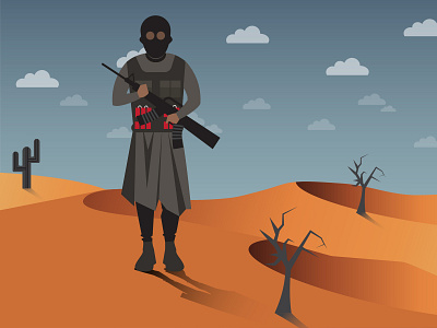 Terrorist design illustration vector