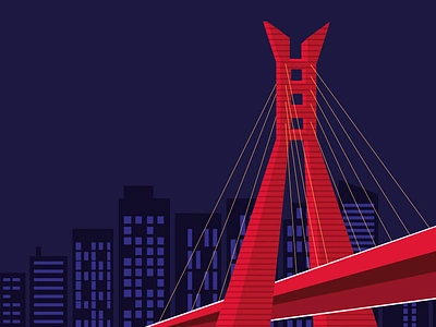 Lagos state Lekki - Ikoyi Bridge design illustration vector