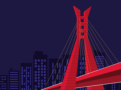 Lagos state Lekki - Ikoyi Bridge design illustration vector