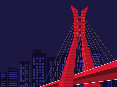 Lagos state Lekki - Ikoyi Bridge design illustration vector