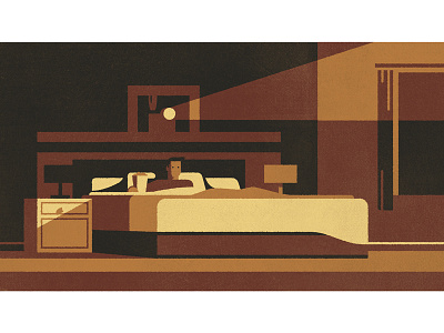 Movie night bedroom illustration movie style frame texture