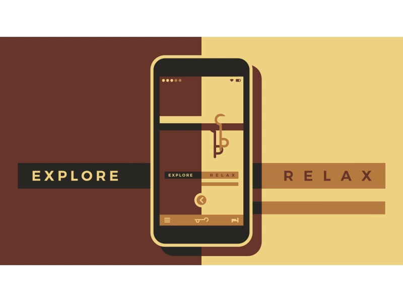 Explore Or Relax animation app branding hotel rollerskating ui ux