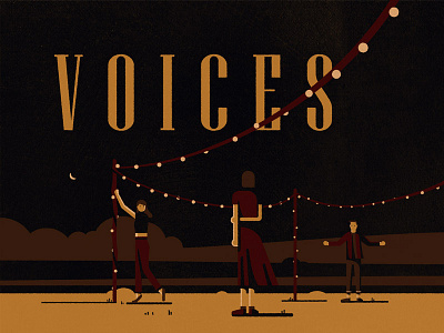 Voices illustration lgbt movie poster texture vector