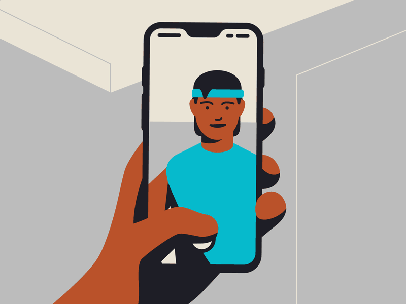 Gym Selfie animation character gym illustration mograph selfie snapchat vector wall street journal wsj
