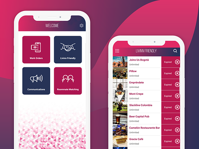 LIVINN agency android app branding clean creative design digital flat illustration interface layout mobile portfolio simple ui ux vector