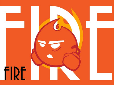 Fireball Fighter character fire illustrator warm color palette