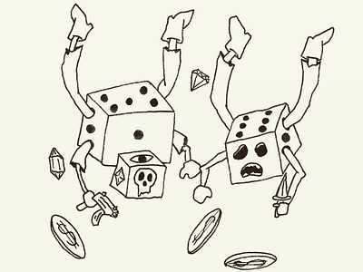 Day 4: Dice-Boys craig gleason illustration inktober monster season of the bad guys club sotbgc