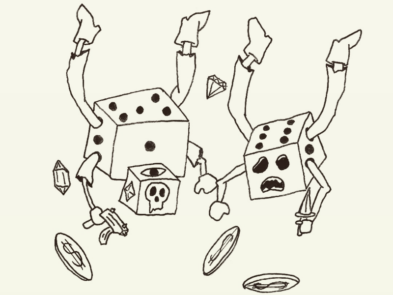 Day 4: Dice-Boys season of the bad guys club sotbgc illustration monster inktober craig gleason