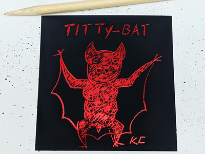 Day 17: Titty-Bat craig gleason illustration inktober monster season of the bad guys club sotbgc4