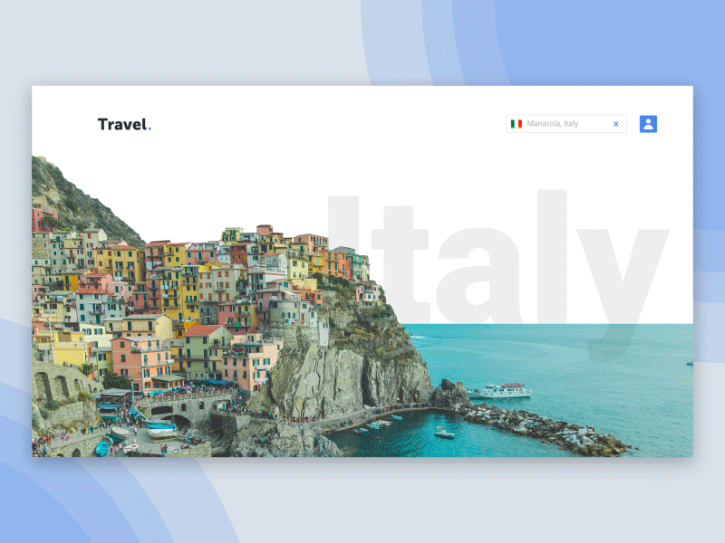 Travel Website adventure animation gif homepage italy landing motion travel ui ux web design website