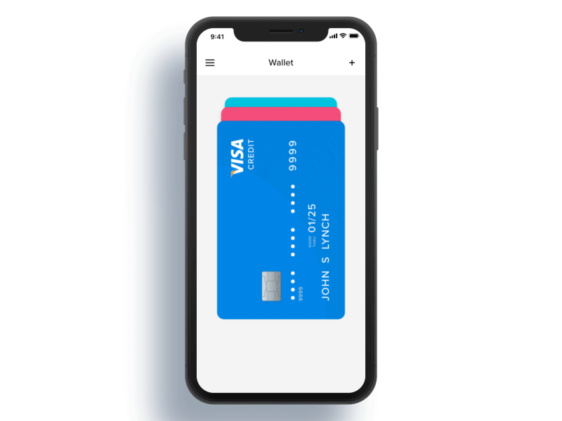 Manage Cards - User Interaction for Wallet App animation app clean credit card gif manage cards motion ui user interaction ux wallet app