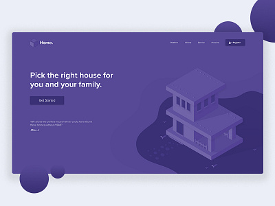 Landing Page Exploration clean exploration house isometric illustration landing page rental ui ux web design website