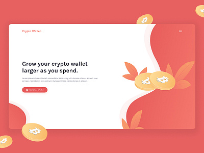 Landing Page Exploration #01 bitcoin clean crypto cryptocurrency illustration landing page ui ux wallet web design website