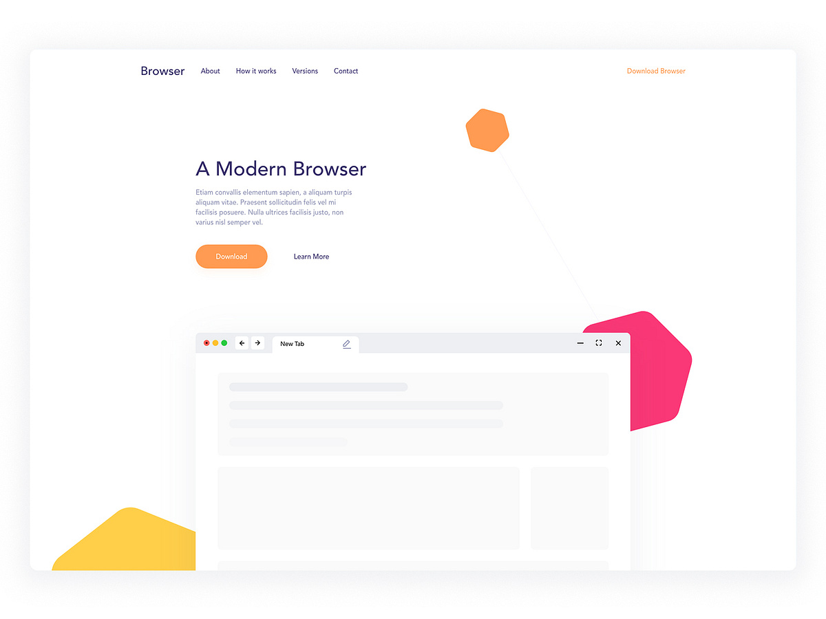 Modern Web Browser Landing Page by Caler Edwards on Dribbble