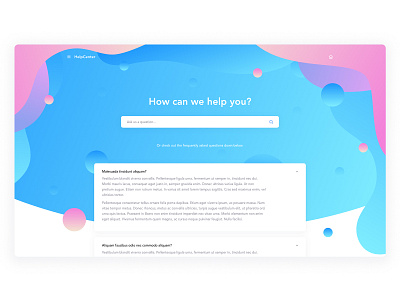 Help Center Website clean color colorful app design exploration faq help center landing page madewithadobexd ui ux web design website