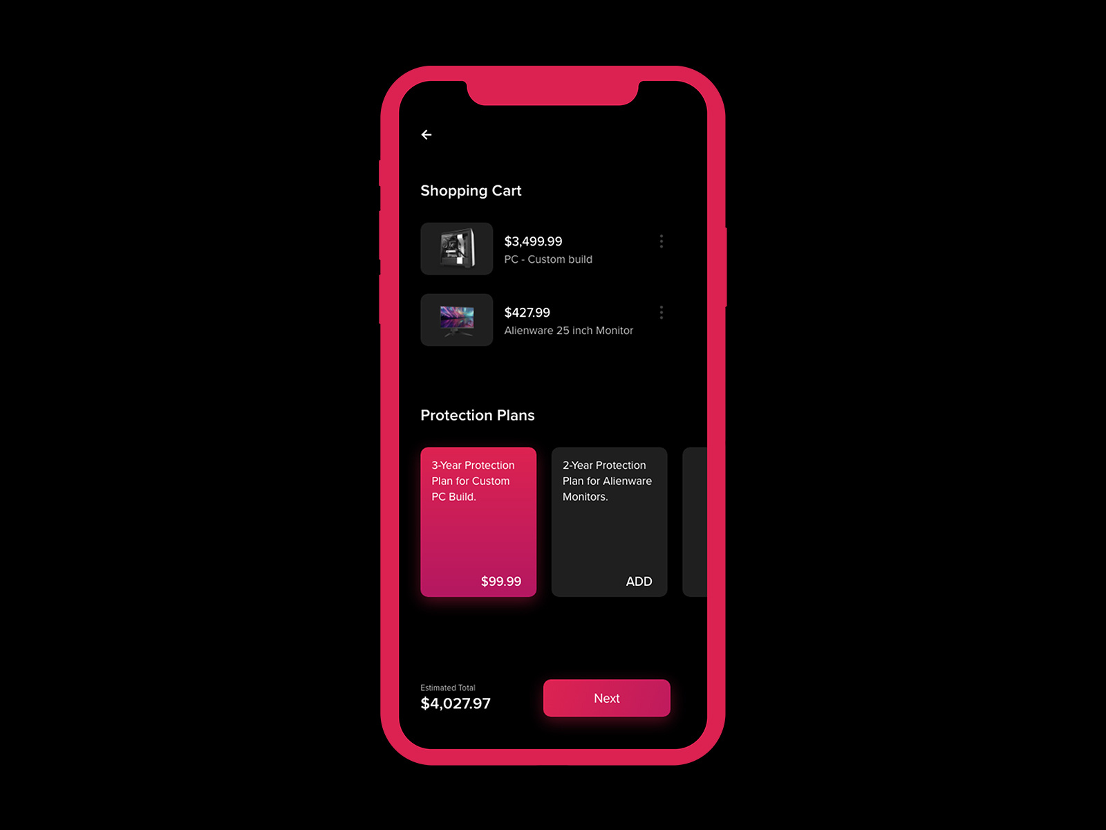 Shopping Cart Dark Theme by Caler Edwards on Dribbble